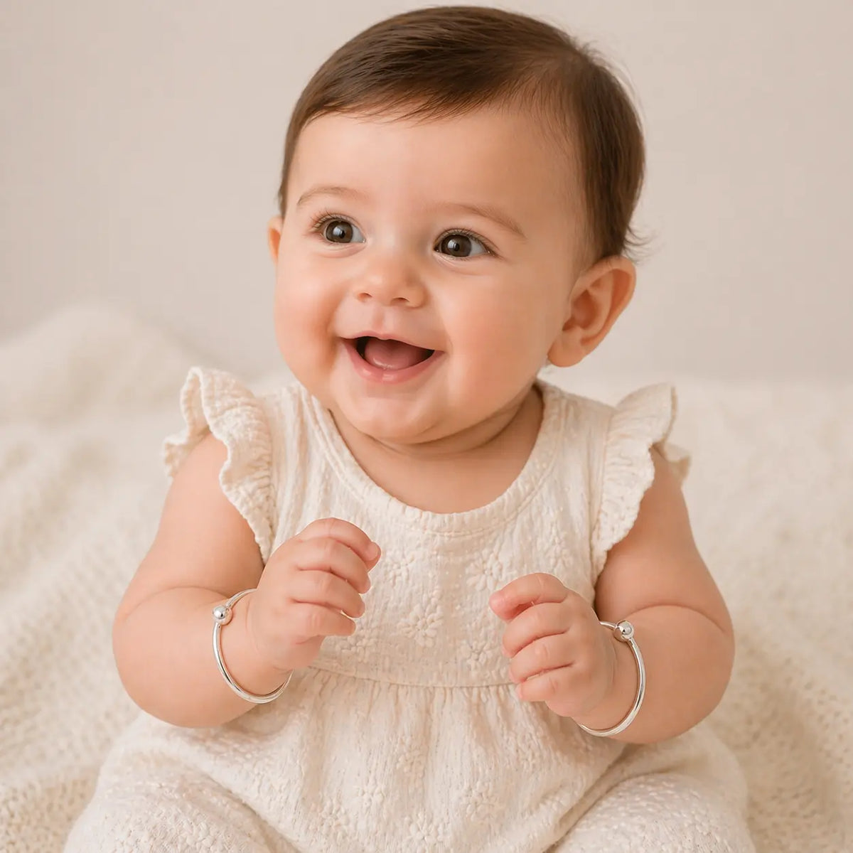 Sterling Silver Kids Torque Bangle | Baby Jewellery UK Orlaya