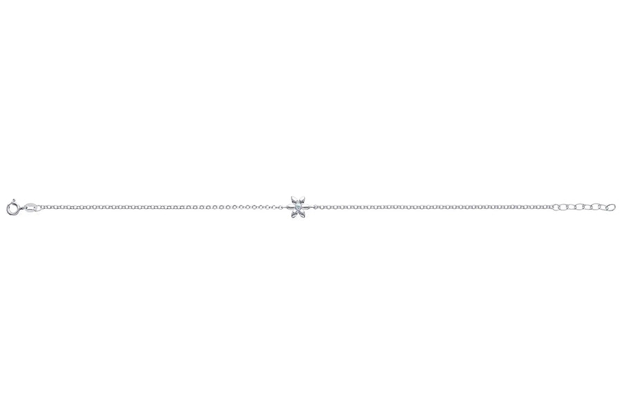 Cubic Zirconia Flower Anklet