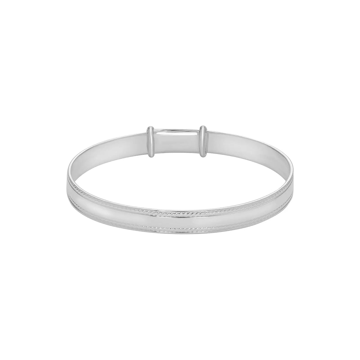 Sterling Silver Pattern Baby Bangle | Baby Jewellery UK Orlaya