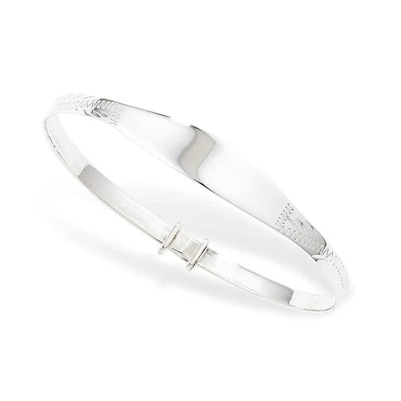 Sterling Silver Kids ID Baby Bangle Diamond Cut | Baby Jewellery UK Orlaya