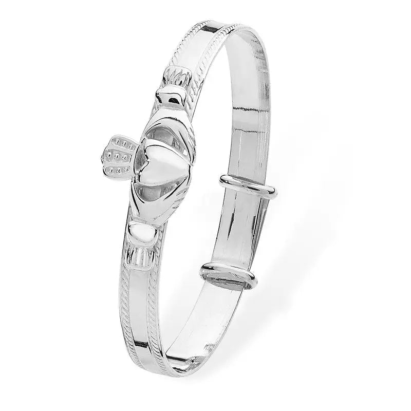 Baby Claddagh Bangle Sterling Silver | Baby Jewellery UK Orlaya
