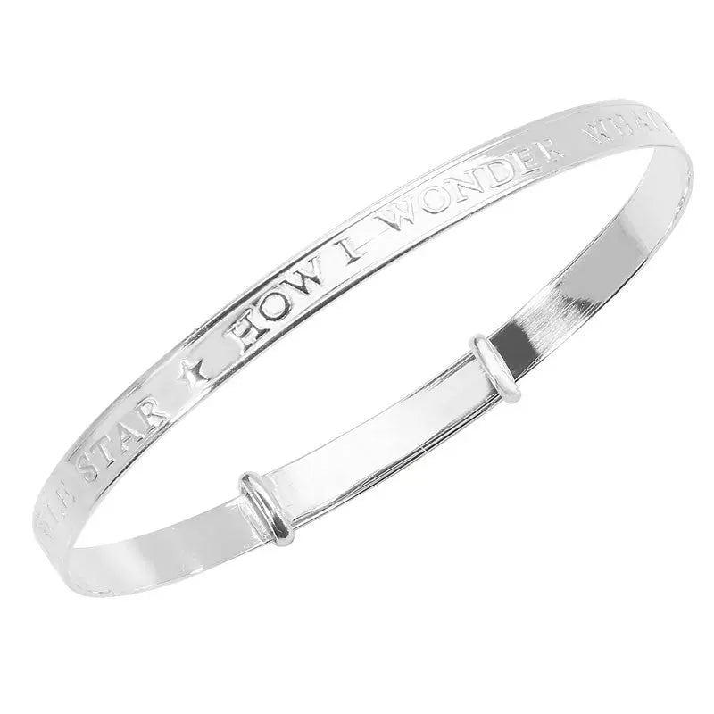 Twinkle Little Star Baby Bangle | Sterling Silver Baby Jewellery UK Orlaya