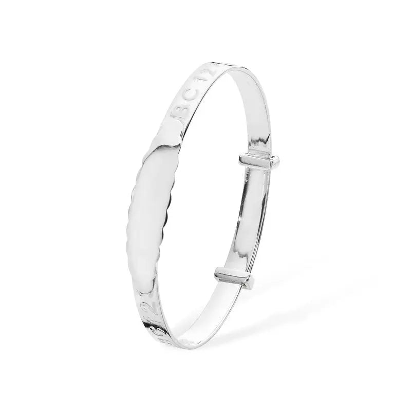 Kids 123 ID Baby Bangle | Sterling Silver Baby Jewellery UK Orlaya