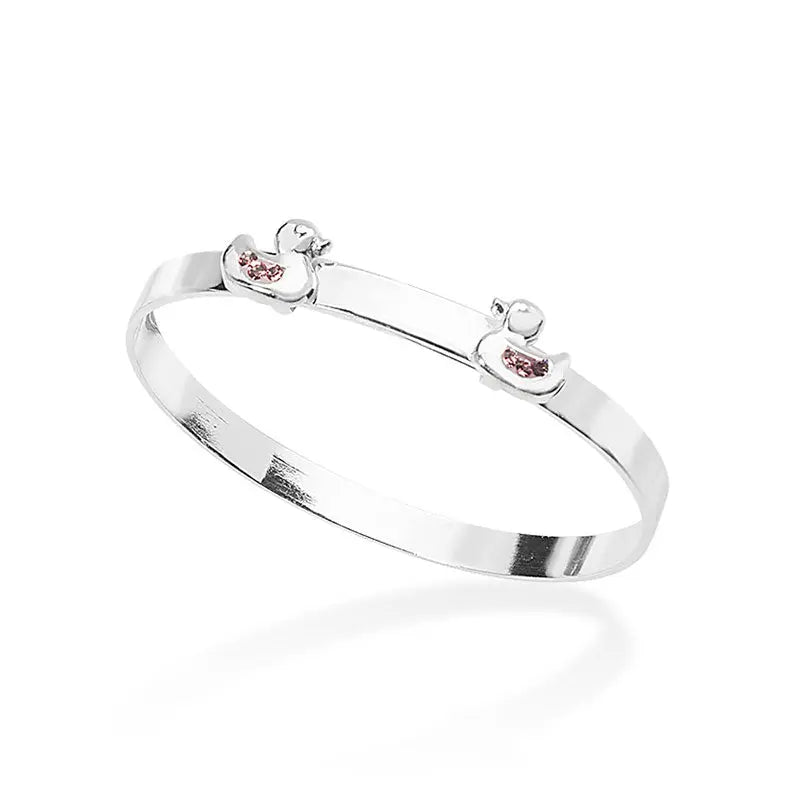 Kids Duck Baby Bangle | Sterling Silver Baby Jewellery UK Orlaya