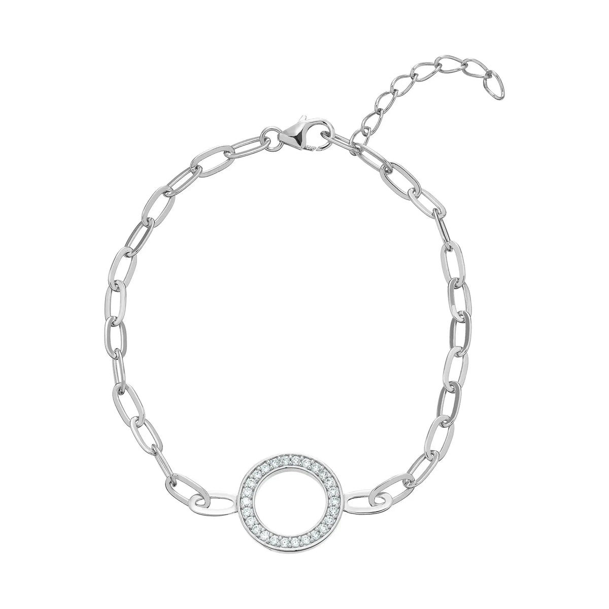 Sterling Silver Cubic Zirconia Link Bracelet