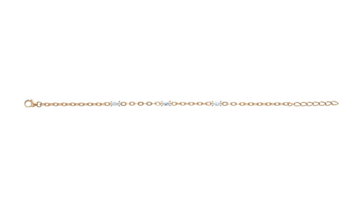 Sterling Silver Cubic Zirconia Gold Plated Bracelet