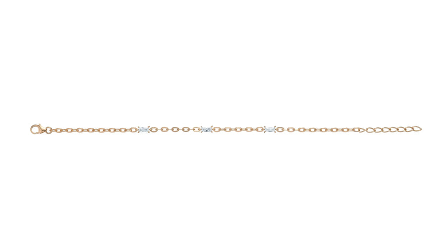 Sterling Silver Cubic Zirconia Gold Plated Bracelet