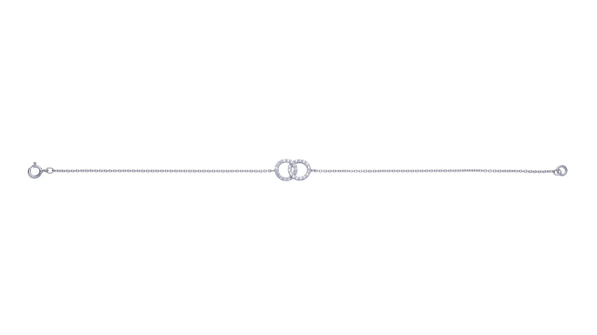 Sterling Silver Cubic Zirconia Circle Bracelet