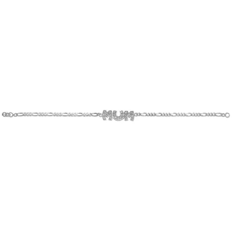 Silver Cubic Zirconia Mum Bracelet