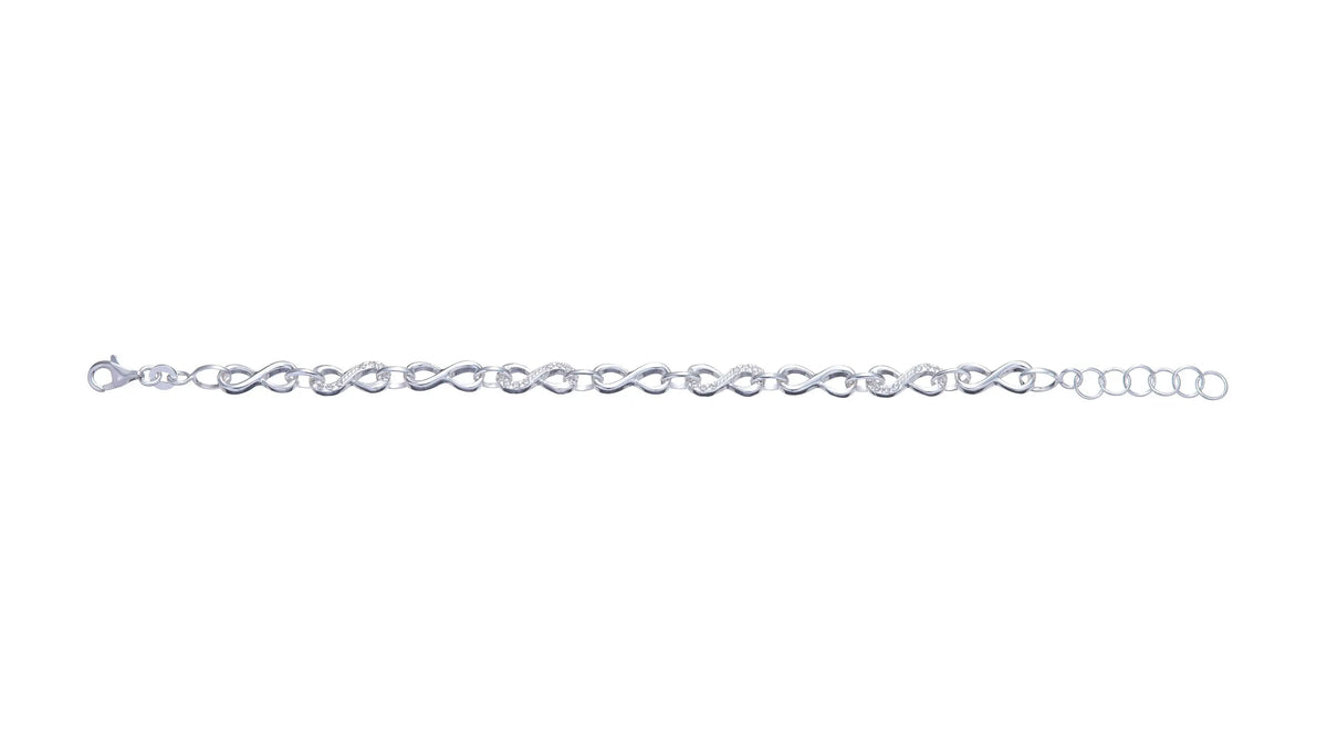 Sterling Silver Cubic Zirconia Infinity Bracelet