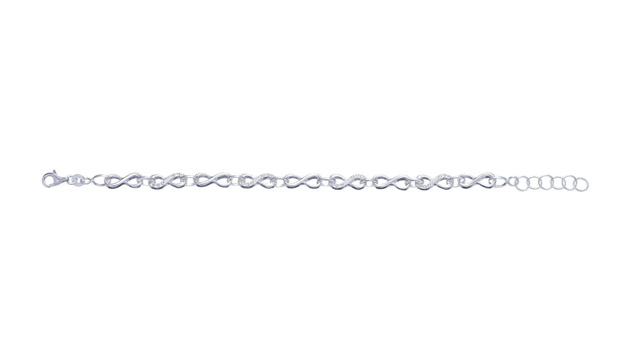 Sterling Silver Cubic Zirconia Infinity Bracelet