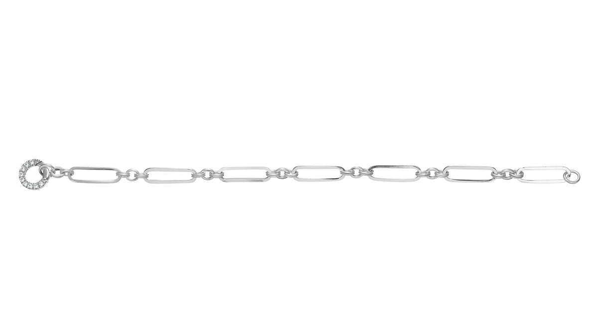 Sterling Silver Cubic Zirconia Fancy Link Bracelet