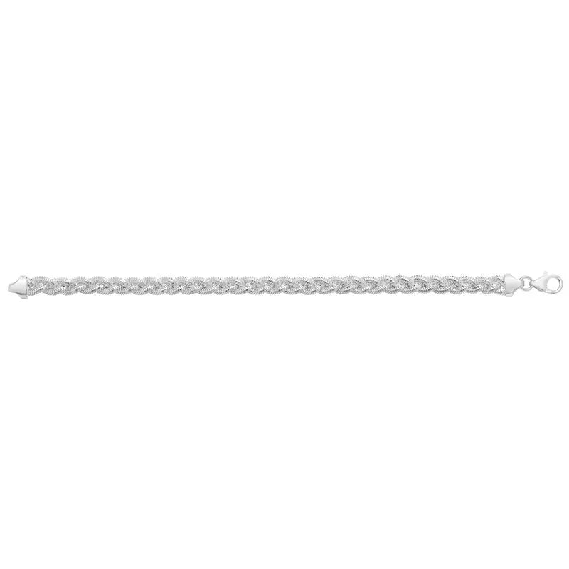Silver Woven Double Strand Fancy Bracelet