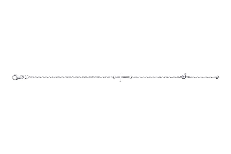 Sterling Silver Rope Bracelet with Cross