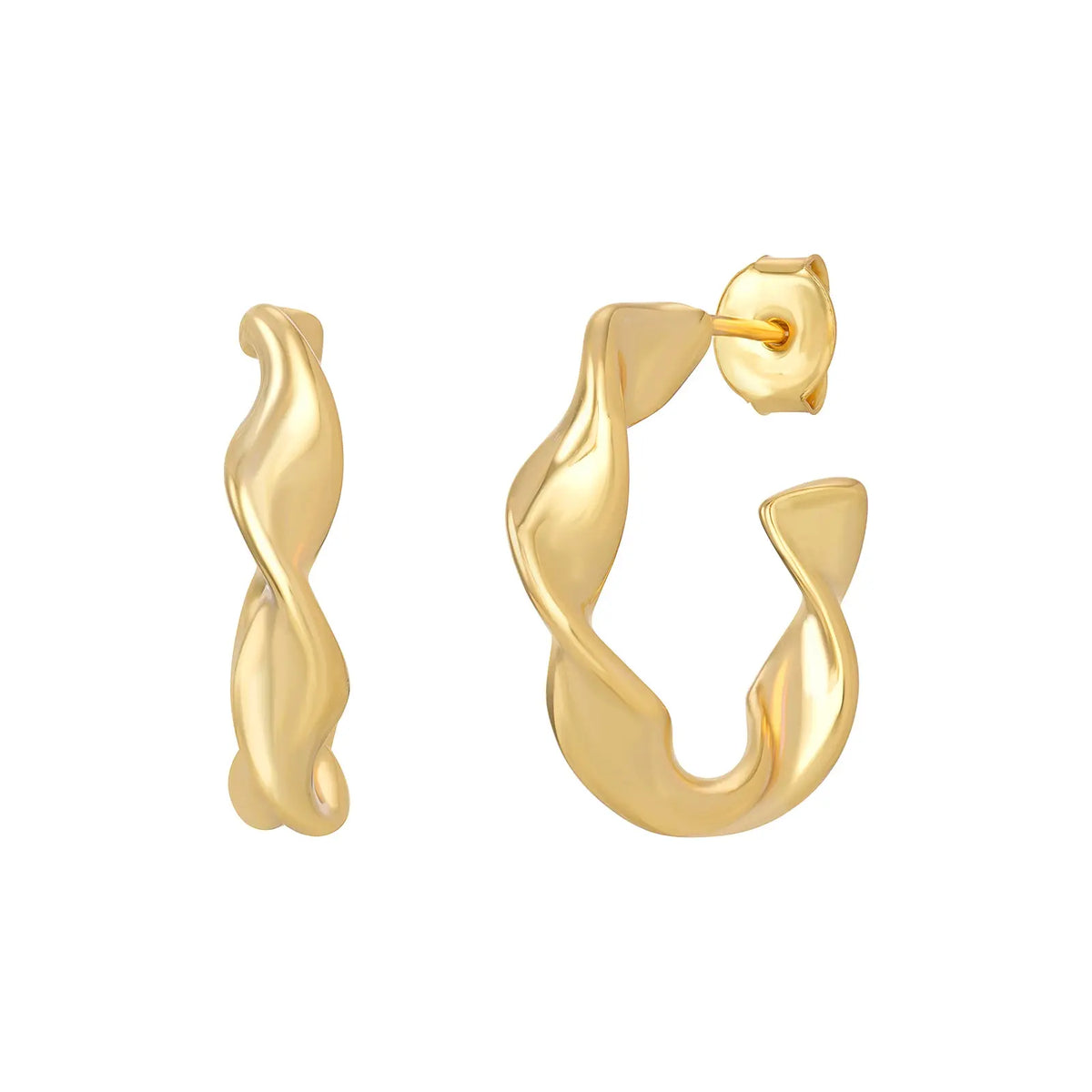 Sterling Silver Gold Plated Twist Hoops