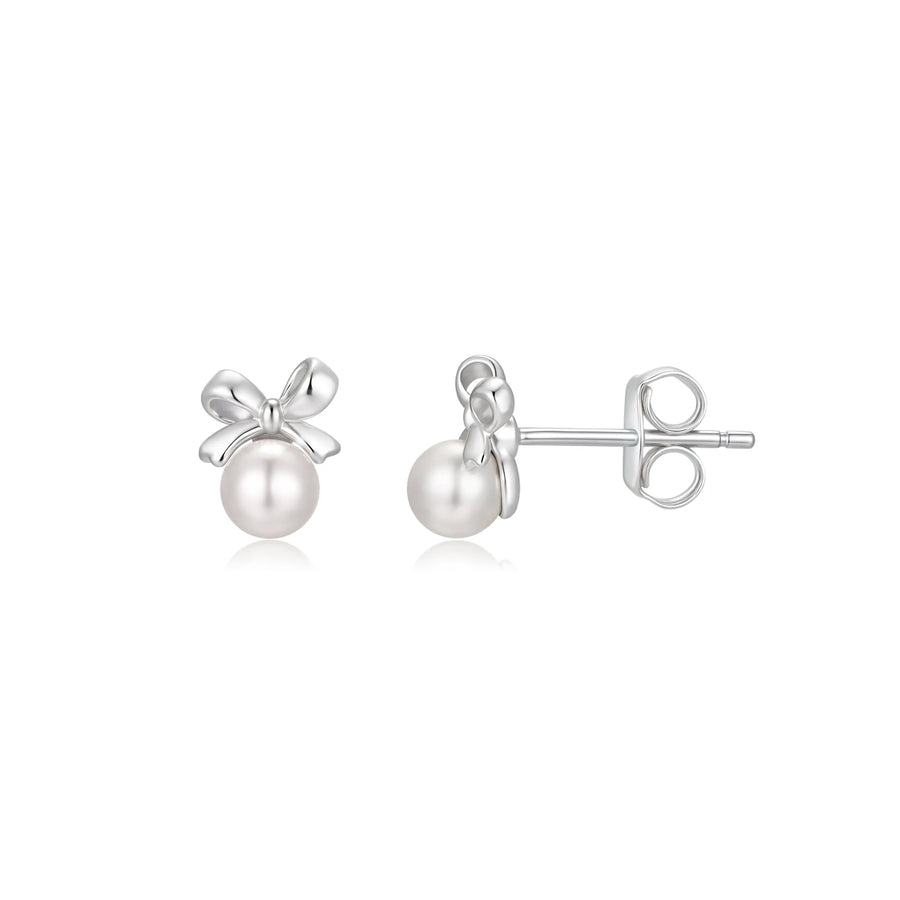 Sterling Silver Pearl Stud Earrings