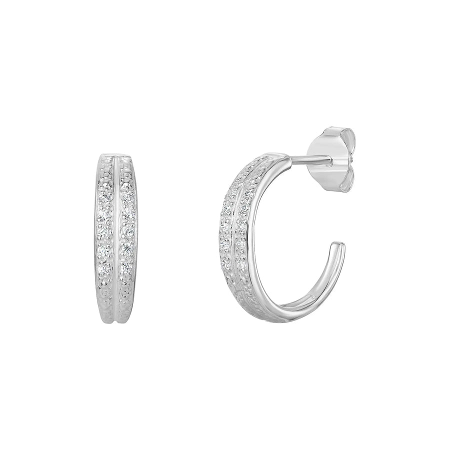 Sterling Silver Cubic Zirconia Hoop Earrings