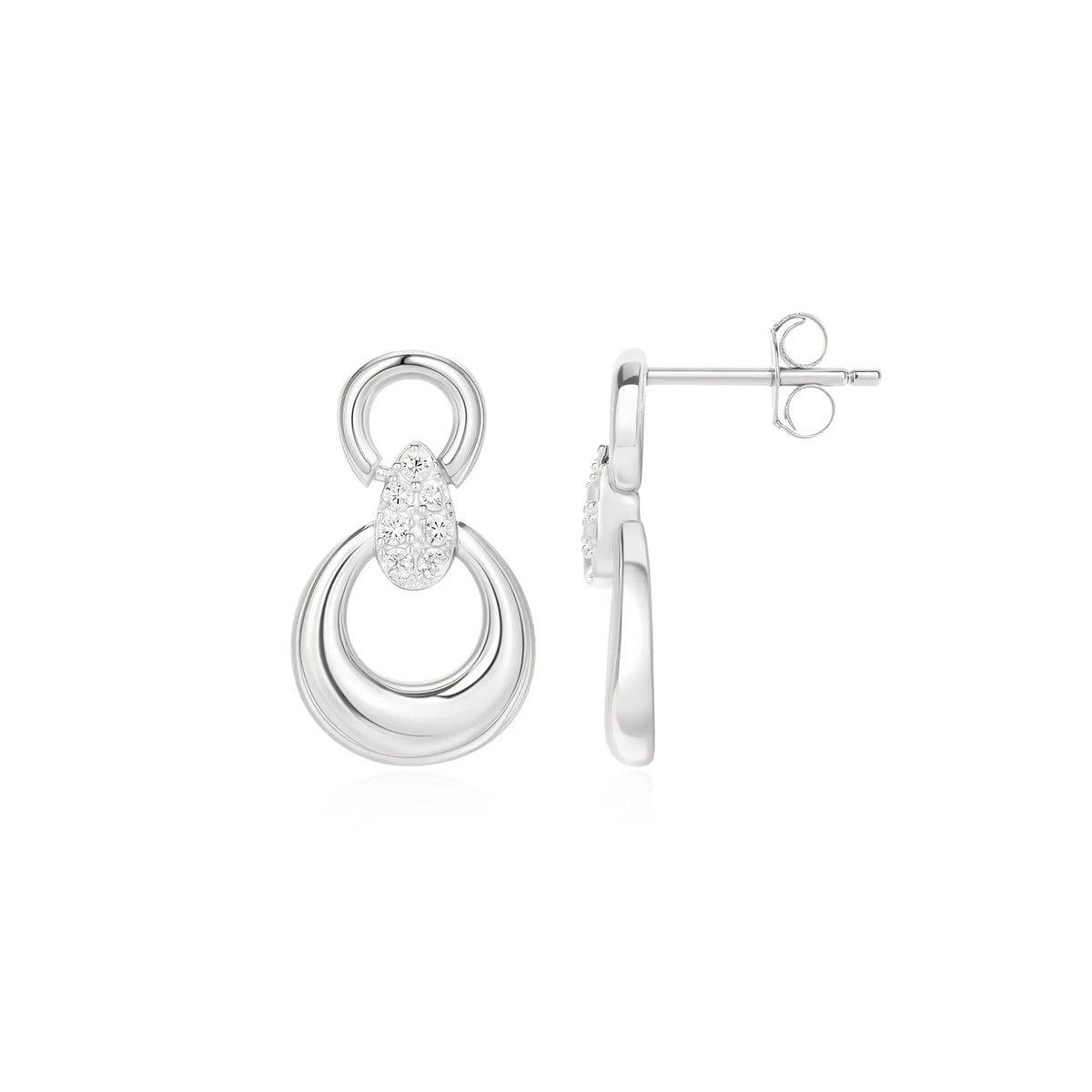 Sterling Silver Cubic Zirconia Drop Earrings – SE082D