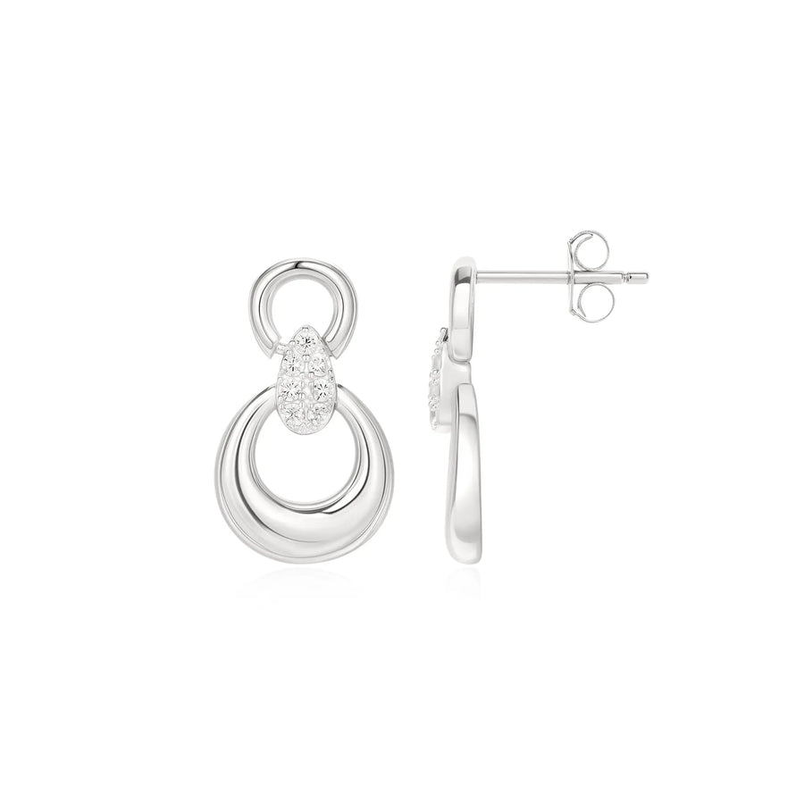 Sterling Silver Cubic Zirconia Drop Earrings – SE082D
