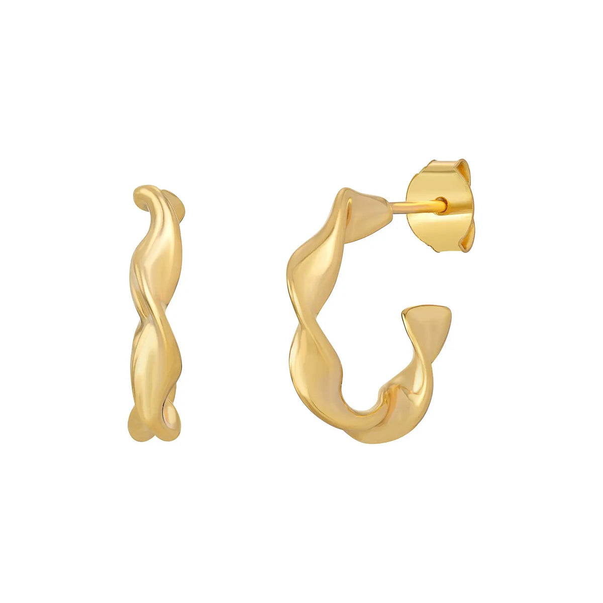 Sterling Silver Gold Plated Twist Hoop Earrings