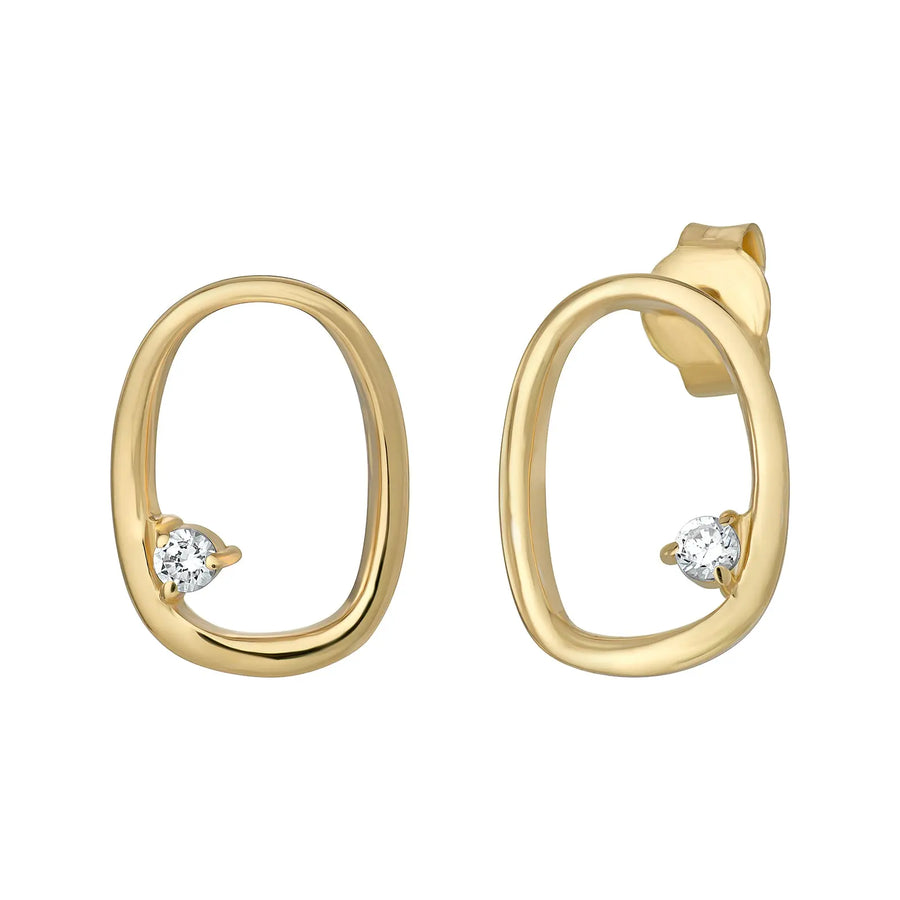 Sterling Silver Cubic Zirconia Gold Plated Earrings – SE150B