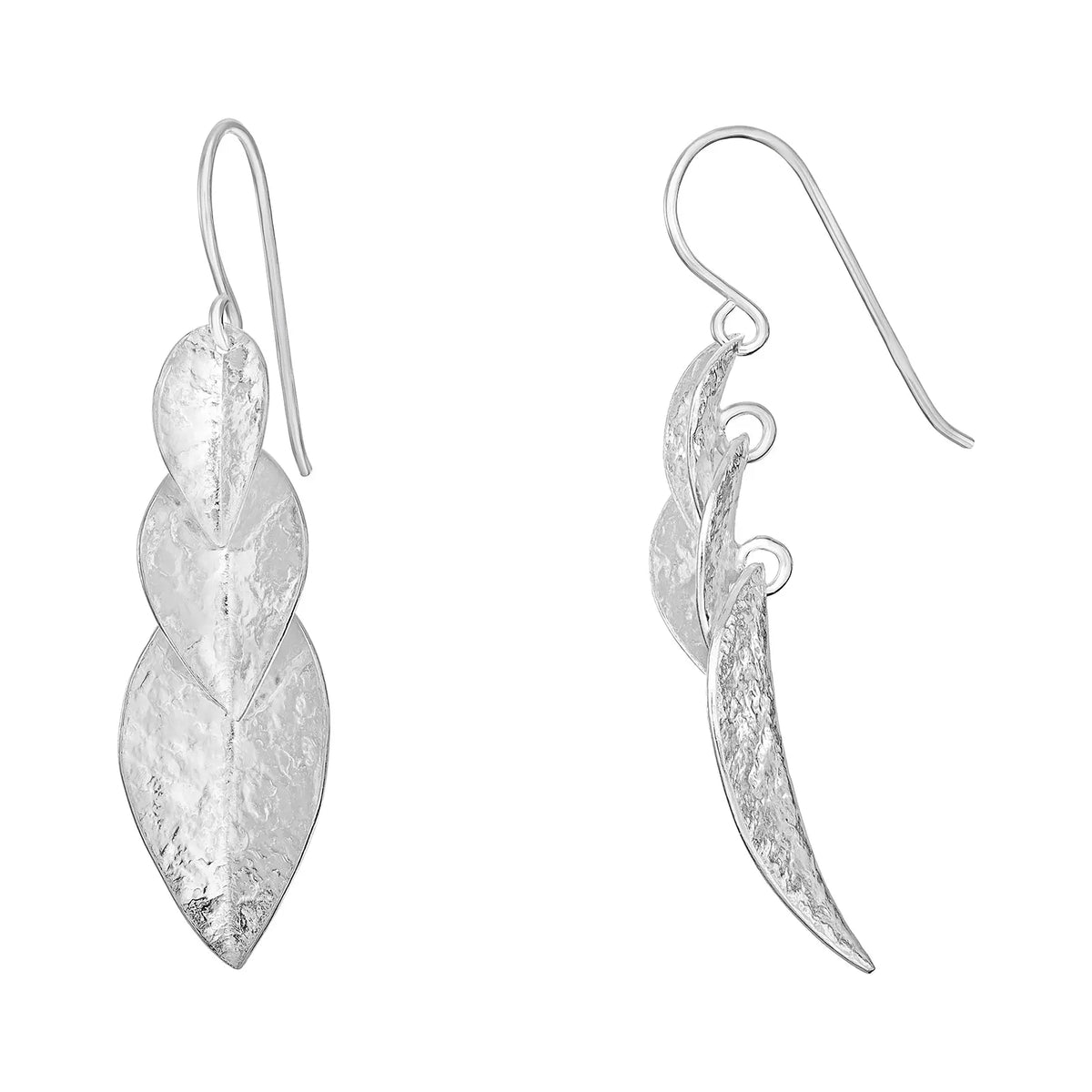 Sterling Silver Drop Leaf Earrings
