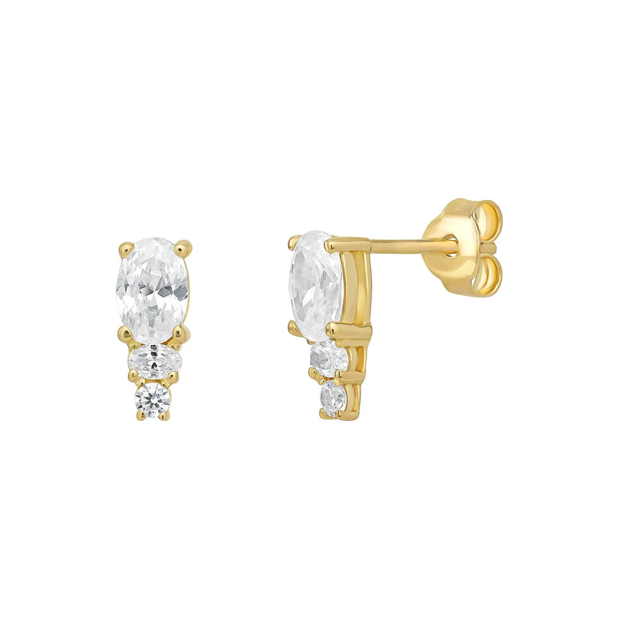 Sterling Silver Cubic Zirconia Gold Plated Earrings – SE171C