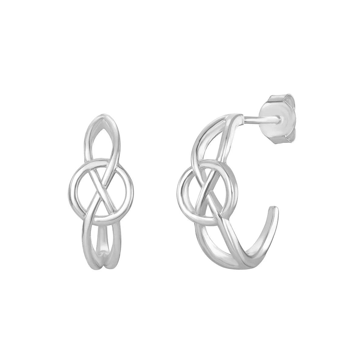 Sterling Silver Celtic Style Hoops
