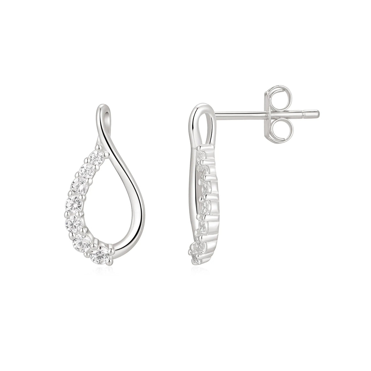 Sterling Silver Cubic Zirconia Drop Earrings – SE276B