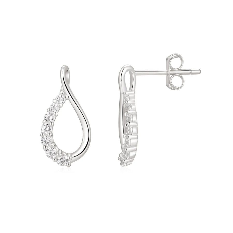 Sterling Silver Cubic Zirconia Drop Earrings – SE276B