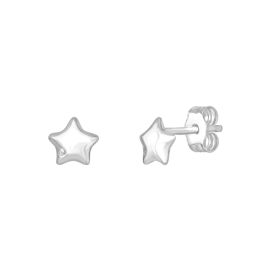 Sterling Silver Cubic Zirconia Star Earrings