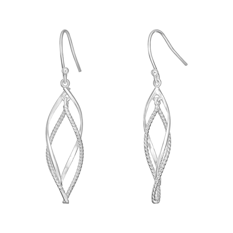 Sterling Silver Twist Drop Earrings