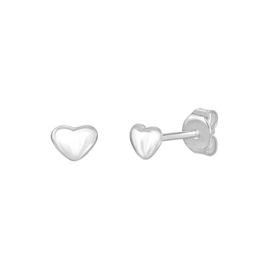 Sterling Silver Plain Heart Earrings
