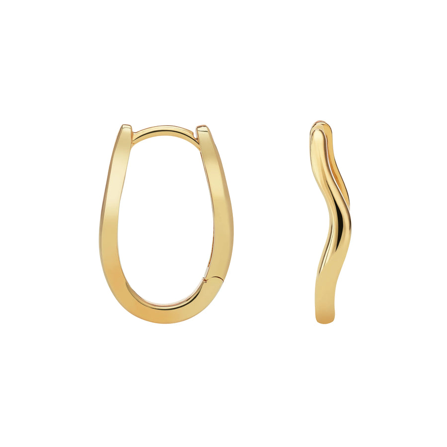 Sterling Silver Gold Plated Polished Hoop Earrings