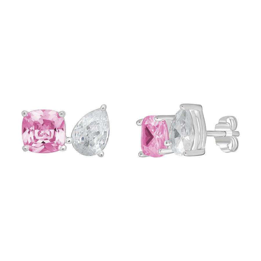 Sterling Silver Cubic Zirconia Pink Earrings