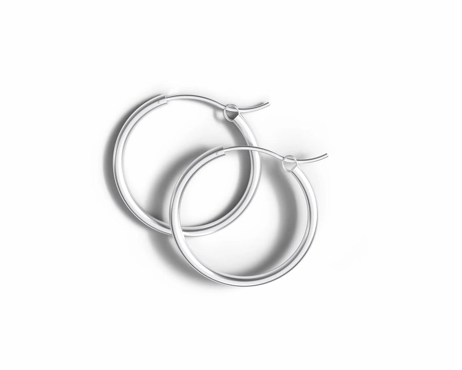 Sterling Silver 25mm Hinged Hoop Earrings