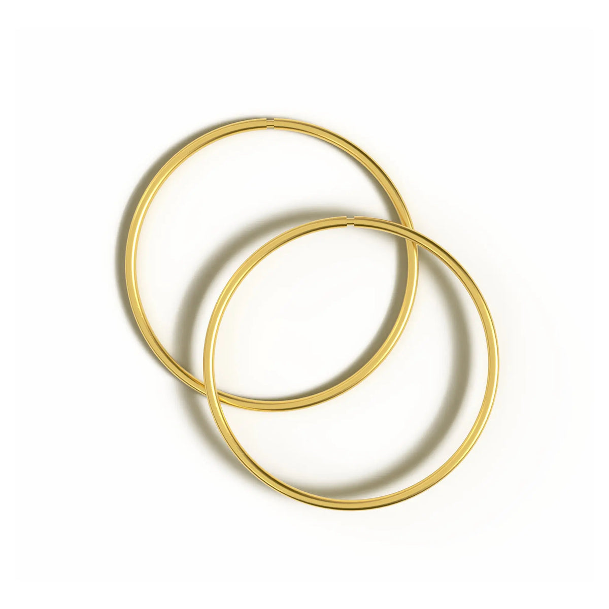 Sterling Silver Gold Plated 20mm Hinged Hoop Earrings