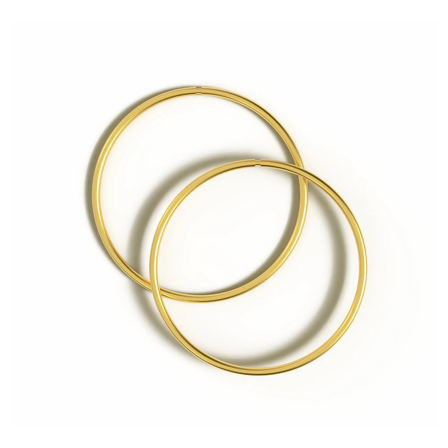 Sterling Silver Gold Plated 20mm Hinged Hoop Earrings
