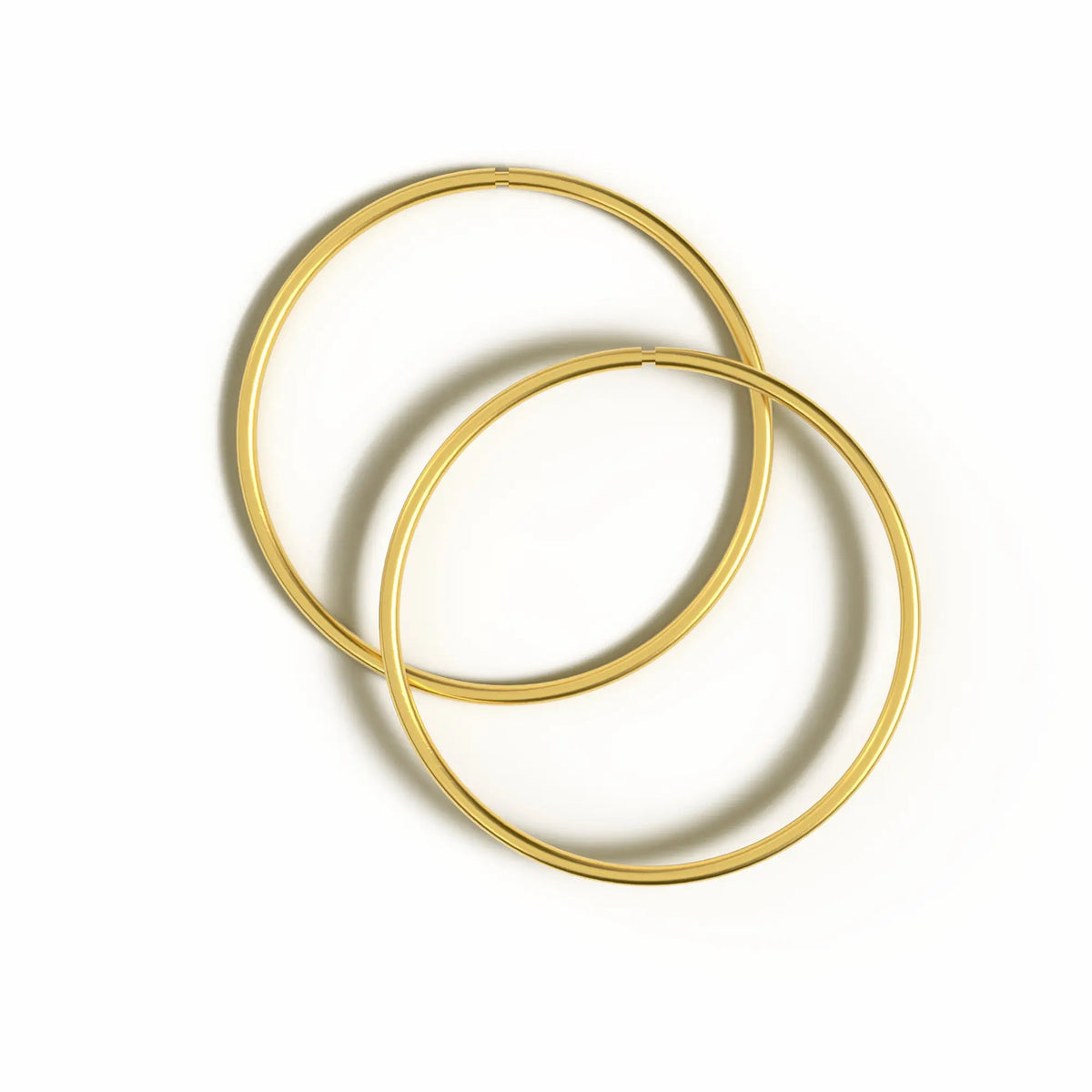 Sterling Silver Gold Plated 25mm Hinged Hoop Earrings