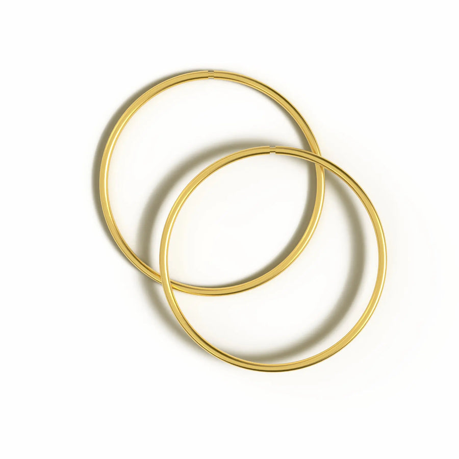 Sterling Silver Gold Plated 25mm Hinged Hoop Earrings