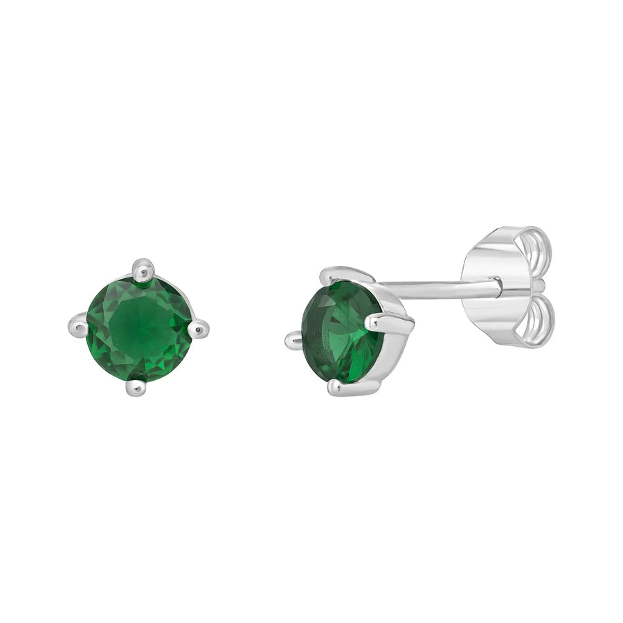 Sterling Silver Cubic Zirconia Emerald Earrings – SE680C