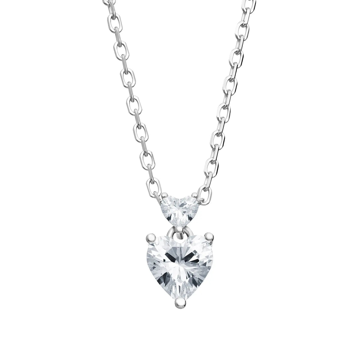 Sterling Silver Cubic Zirconia Heart Necklace