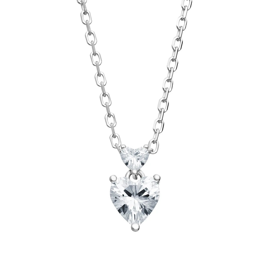 Sterling Silver Cubic Zirconia Heart Necklace