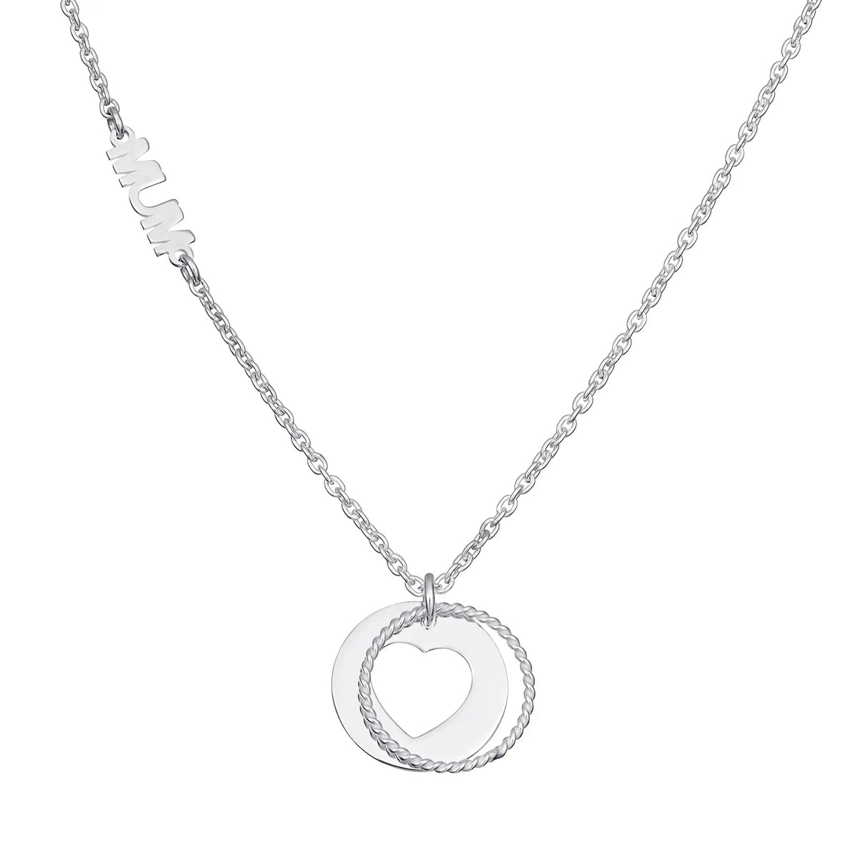 Sterling Silver 16 Inch Mum Heart Necklace