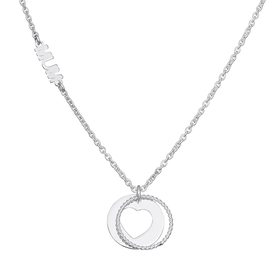 Sterling Silver 16 Inch Mum Heart Necklace