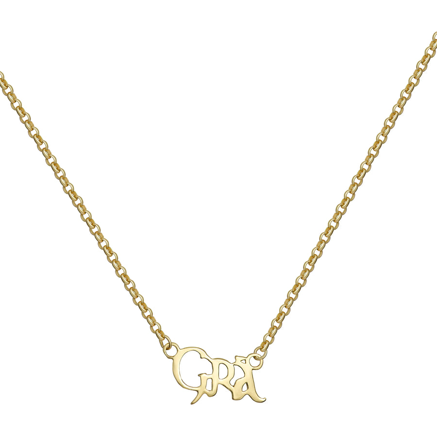 Sterling Silver Gold Plated 18 Inch Gra Necklace