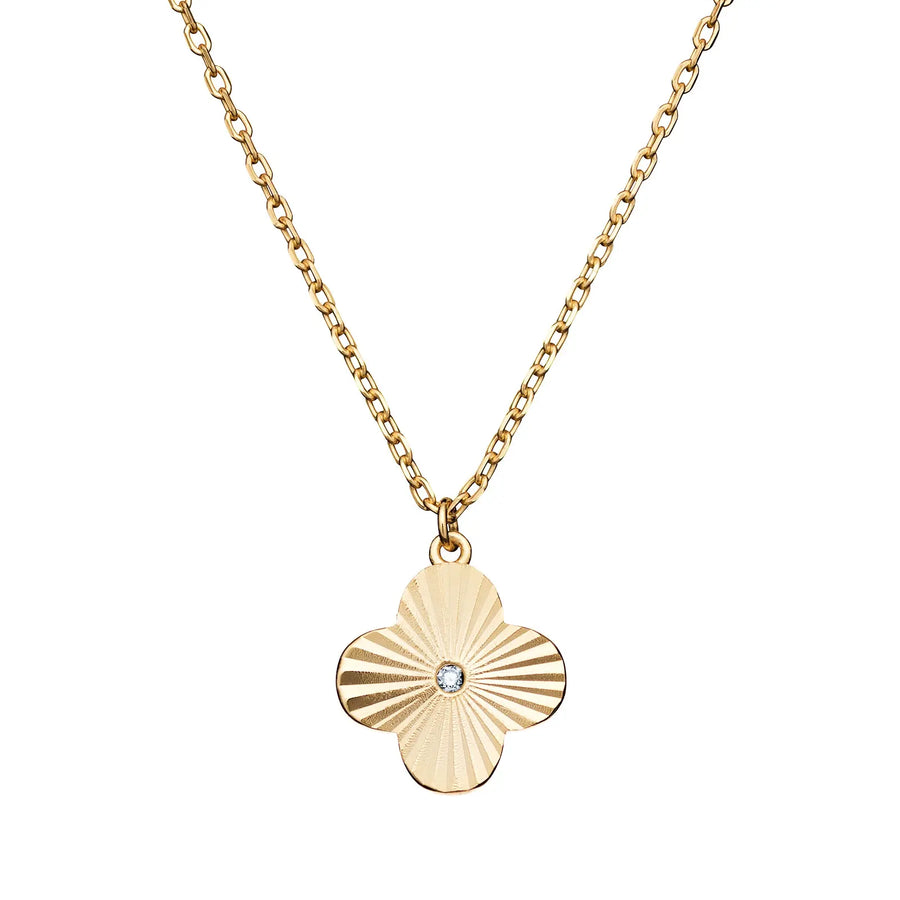Sterling Silver Gold Plated Cubic Zirconia Necklace