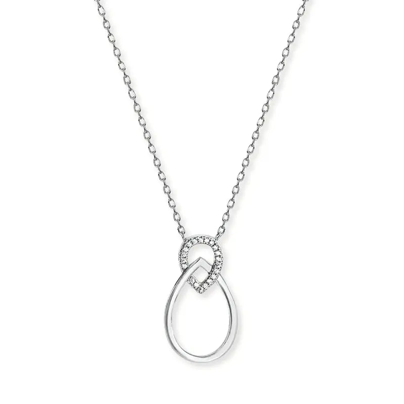 Sterling Silver Cubic Zirconia Pendant with Chain