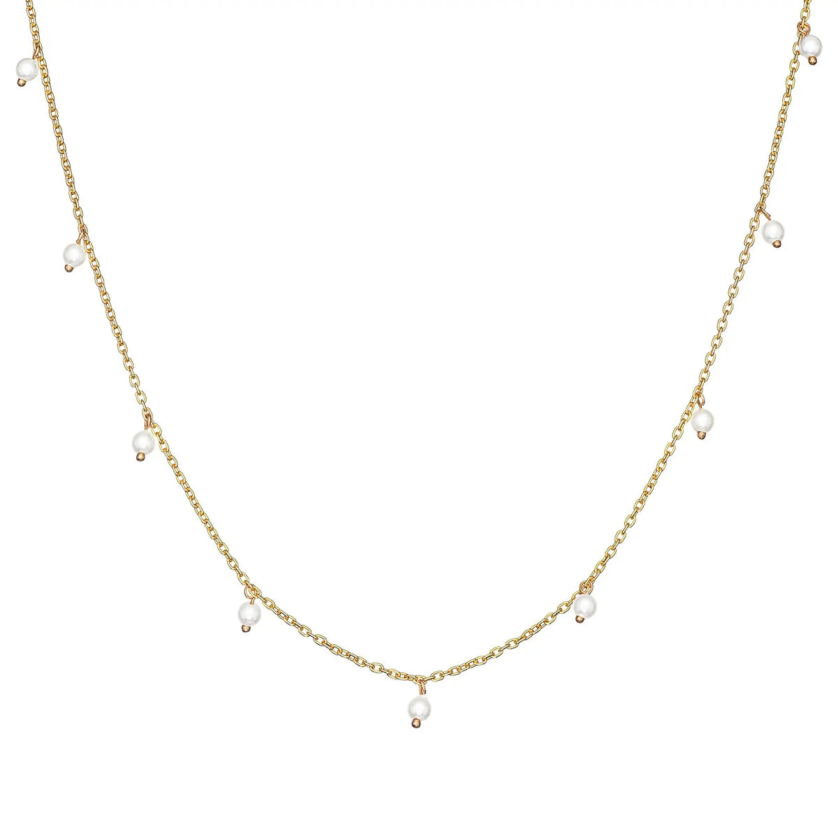Sterling Silver Gold Plated Pearl Necklace
