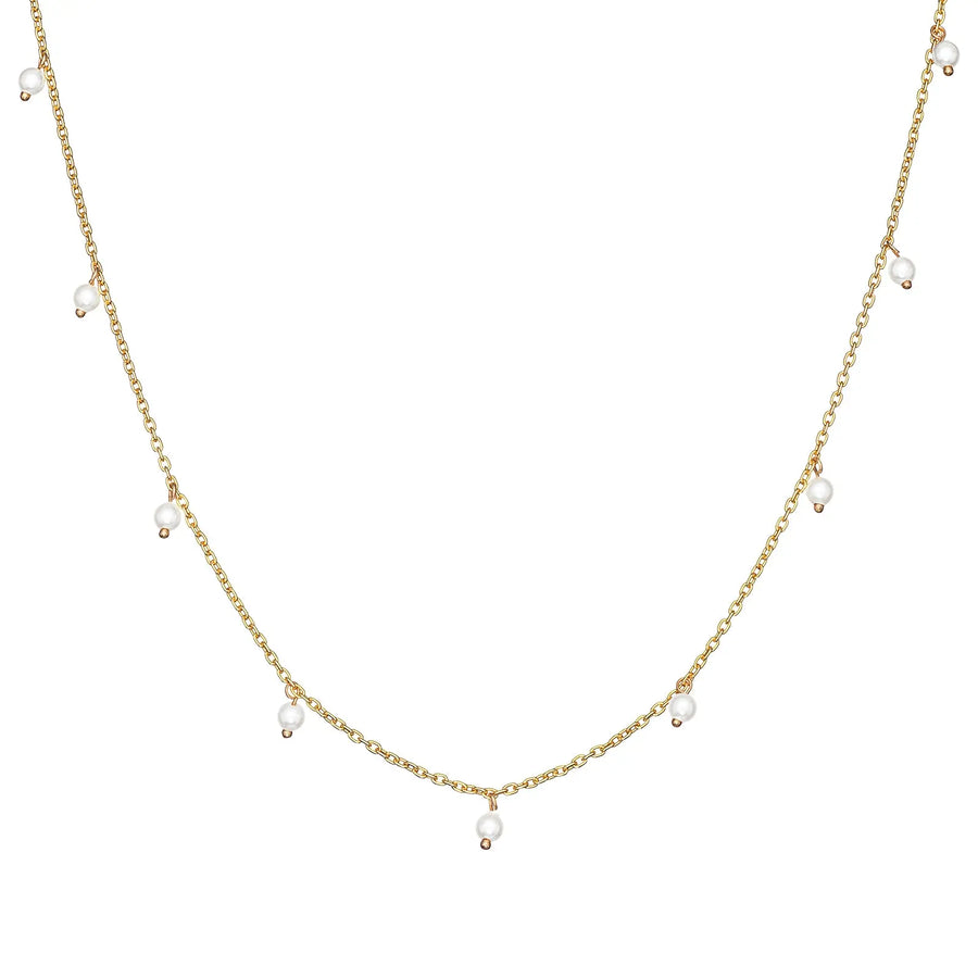 Sterling Silver Gold Plated Pearl Necklace
